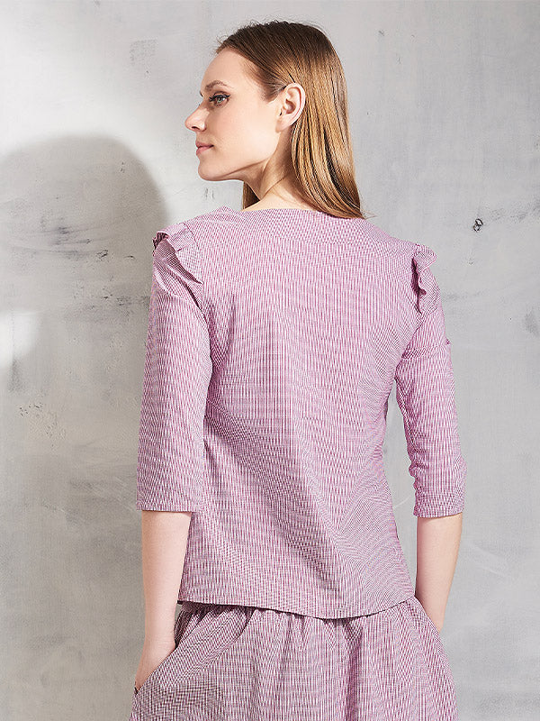 Lega medvilninė palaidinė "Easy Go Pink - White - Black Squares"