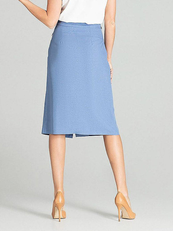 Figl midi sijonas dekoruotas sagutėmis "Agna Blue"