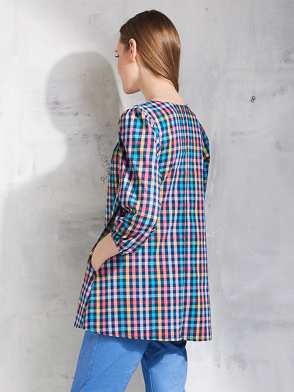 Lega medvilninė tunika "Kaia Multicolor Squares"