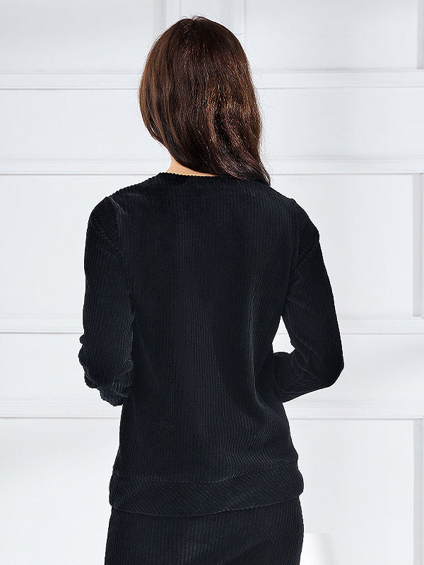 Lega medvilninė velvetinė palaidinė "Marta Black"