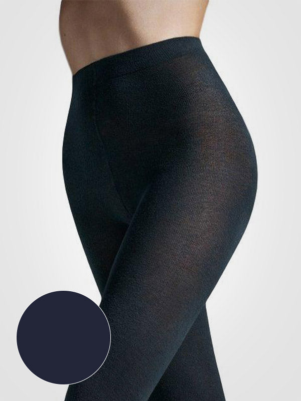 Gatta viskozinės šiltos pėdkelnės su šilku "Touch of Silk Dark Blue"