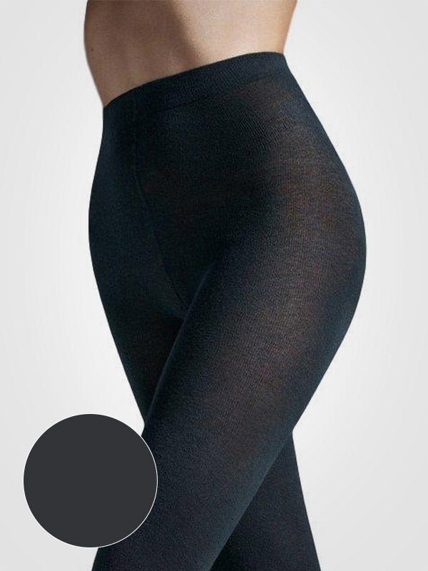 Gatta viskozinės šiltos pėdkelnės su šilku "Touch of Silk Black Melange"