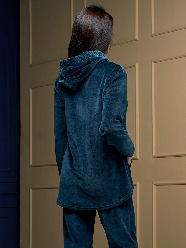 Lega medvilninis laisvalaikio džemperis "Minella Dark Green Velour"