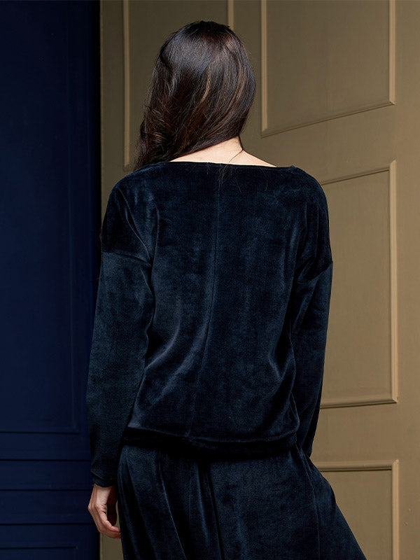 Lega medvilninė laisvalaikio palaidinė "Milina Black Velour"