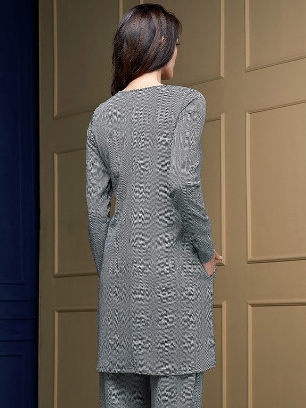 Lega suknelė su užtrauktuko papuošimu "Molly Black - White Chevron Tweed"