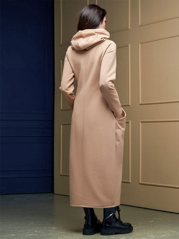 Lega ilga medvilninė suknelė su gobtuvu "Patricia Sand"