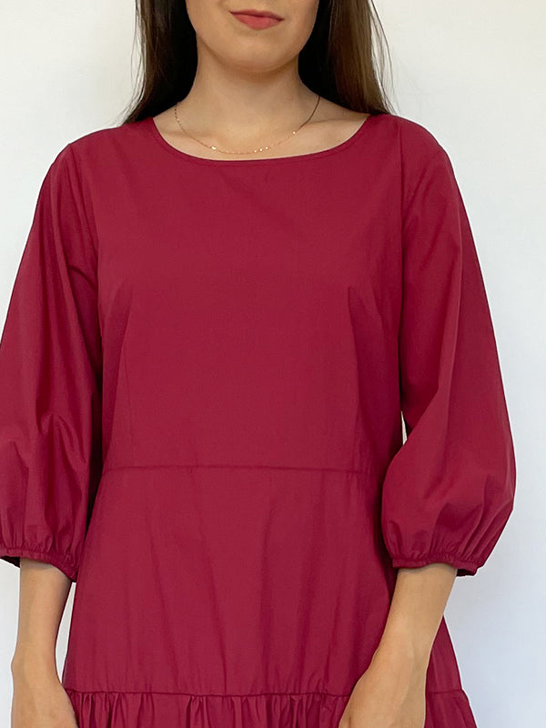 Il Vento E La Seta medvilninė suknelė su dirželiu "Milita Raspberry"