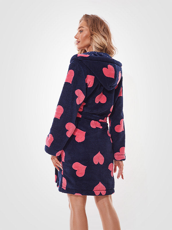 L&L chalatas su gobtuvu "Futura Dark Blue - Pink Heats"