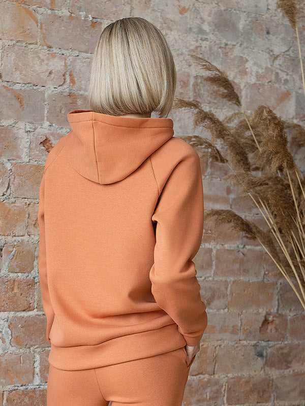 Lega medvilninis džemperis su gobtuvu "Risha Peach"