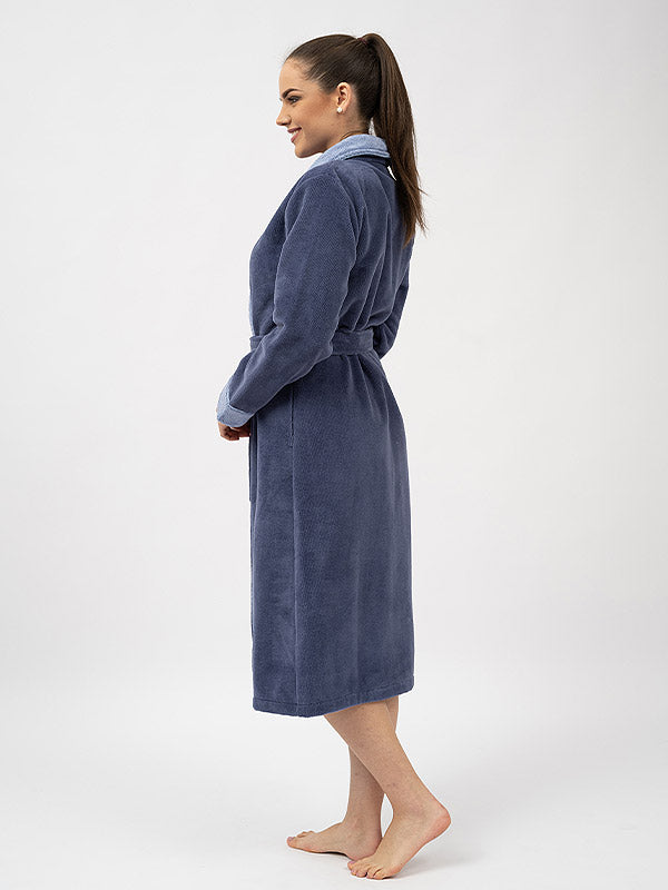 Belmanetti dvisluoksnis chalatas su bambuko pluoštu "Luzern 2 Blue Velour"