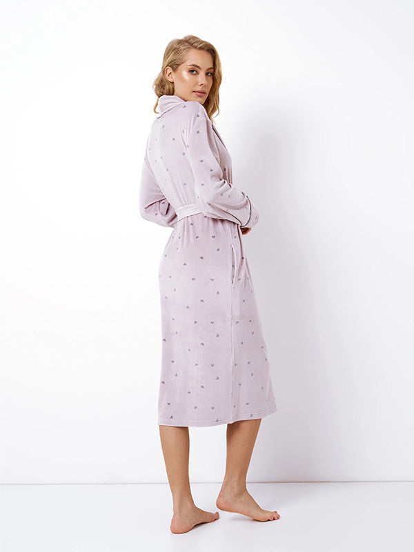 Aruelle ilgas veliūrinis chalatas "Izzie Lilac Velour"