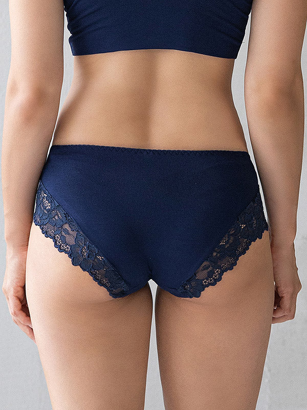 Lega viskozinės kelnaitės su nėriniais "Adele Dark Blue"