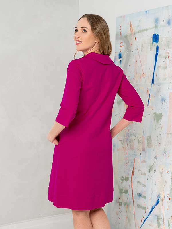 Lega tampraus lino suknelė "Samuela Magenta"