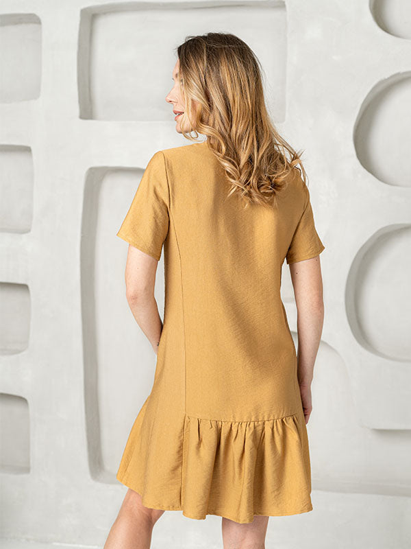 Lega asimetrinė viskozinė suknelė "Baiba Honey"