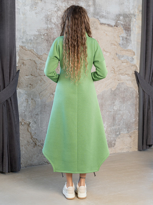 Lega medvilninė midi suknelė su pūkeliu iš vidaus "Deina Lettuce"