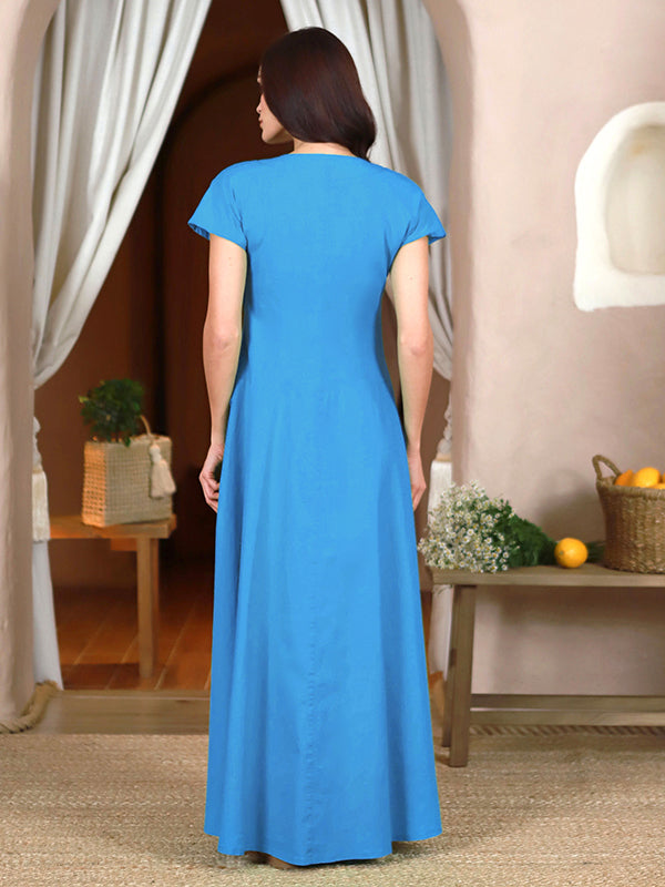 Lega tampraus lino maxi suknelė "Wanessa Light Blue"