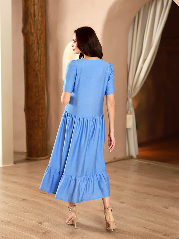 Lega viskozinė midi suknelė "Trudy Light Blue"