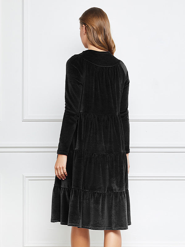 Lega medvilninė suknelė "Odette Black Velour"