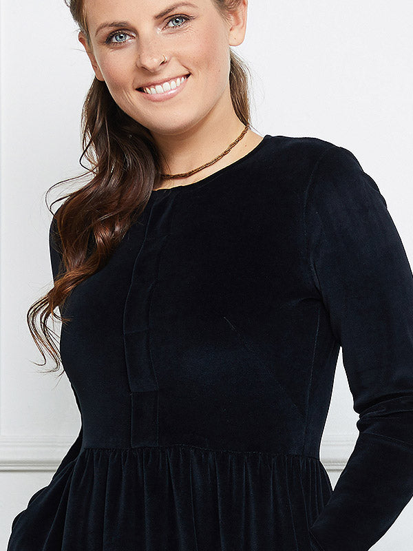 Lega medvilninė suknelė "Noelle Black Velour"