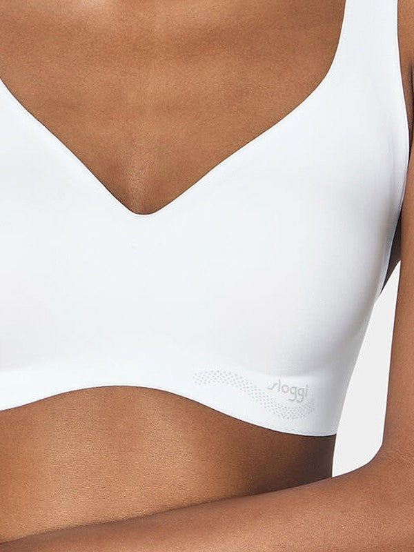 Sloggi lazeriu kirpta minkšta push up bevielė liemenėlė "Zero Feel Bralette White"