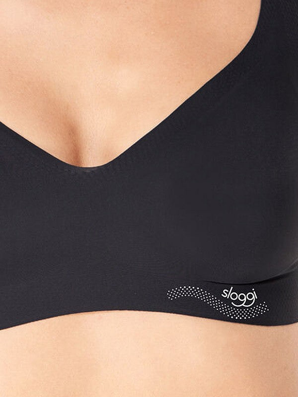 Sloggi lazeriu kirpta minkšta push up bevielė liemenėlė "Zero Feel Bralette Black"