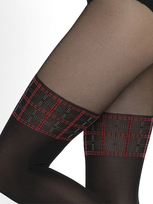 Gatta pėdkelnės su kojinių imitacija "Girl Up 36 20-60 Den Black - Red"