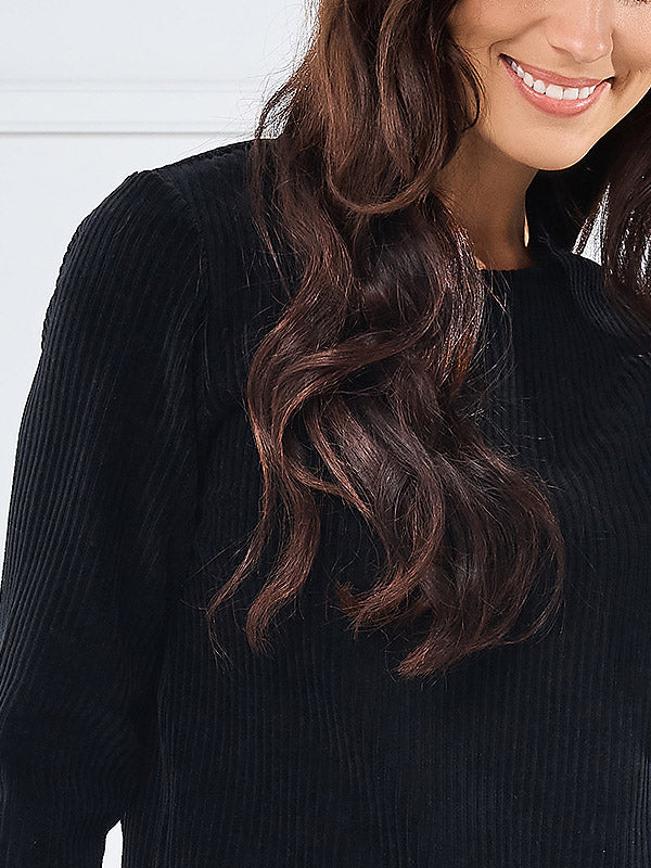 Lega medvilninė velvetinė palaidinė "Marta Black"