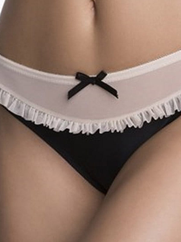 Julimex kelnaitės su raukinukais "Madam Black - Nude"