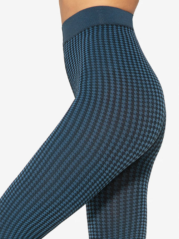 Gatta neperregimos raštuotos mikrofibros pėdkelnės "Sassi 10 50 Den Midnight Blue - Black"