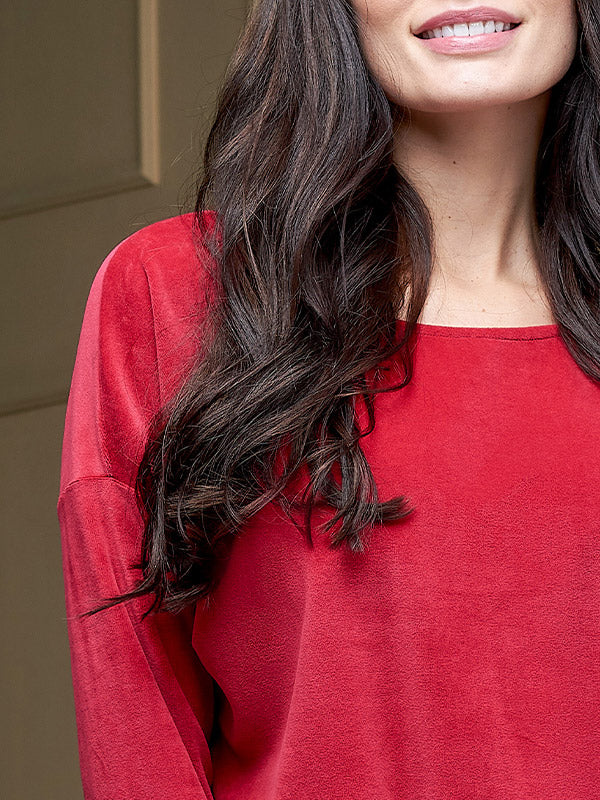 Lega medvilninė laisvalaikio palaidinė "Milina Red Velour"