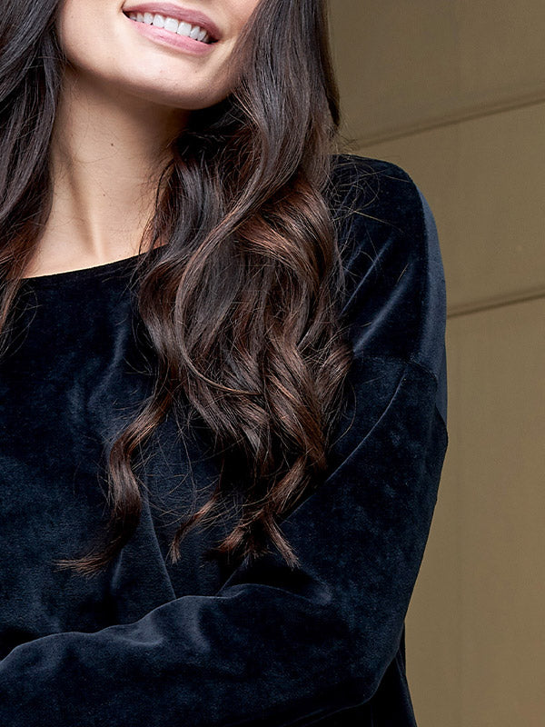 Lega medvilninė laisvalaikio palaidinė "Milina Black Velour"