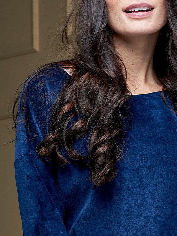 Lega medvilninė laisvalaikio palaidinė "Milina Blue Velour"