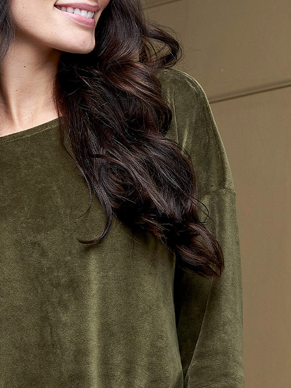 Lega medvilninė laisvalaikio palaidinė "Milina Olive Velour"