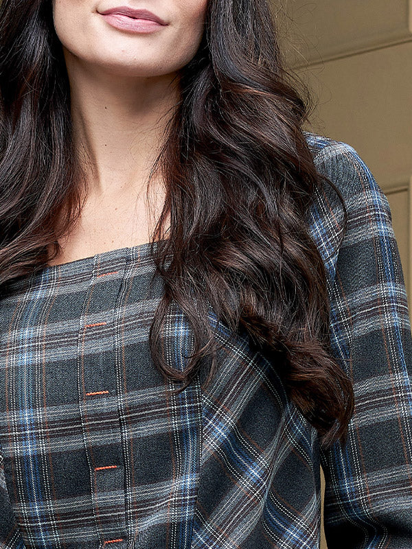 Lega palaidinė "Violette Graphite - Blue - Brown Tweed"