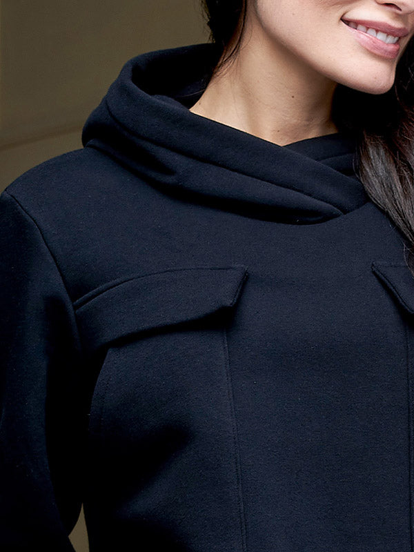 Lega medvilninis džemperis su gobtuvu "Sheila Black"