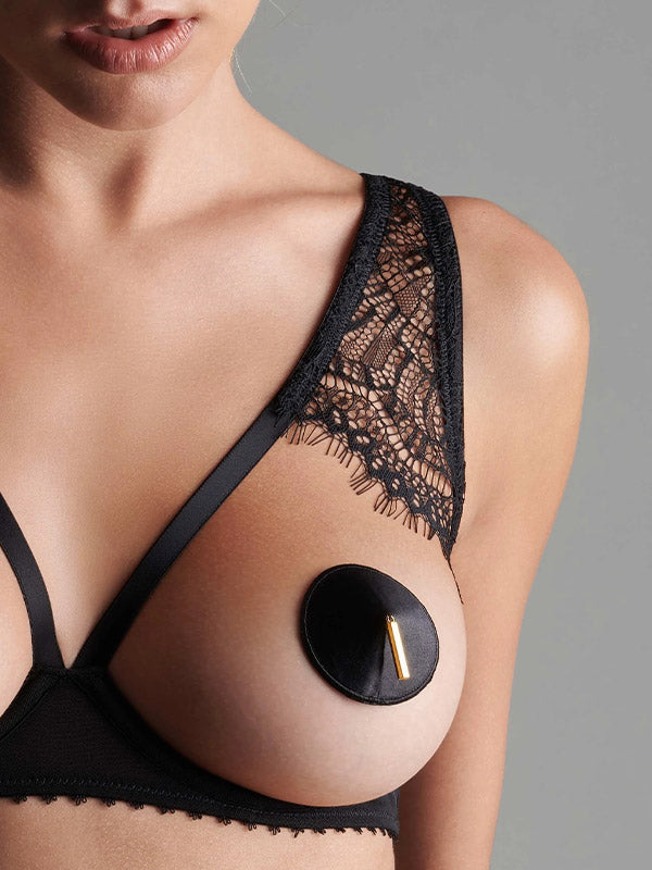 Maison Close atvira liemenėlė su nėriniais "Accroche Coeur Black"