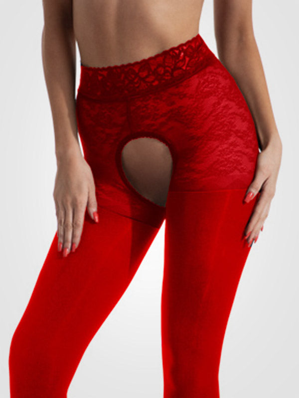 Amour pėdkelnės atviru tarpkoju "Black Diamond 30-80 Den Red"