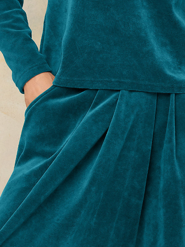 Lega medvilninės sijonkelnės "Susan Dark Teal Velour"