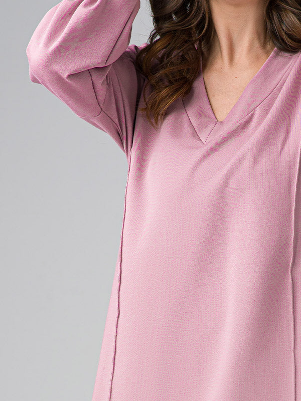 Lega ilga medvilninė suknelė "Bruna Dusty Pink"