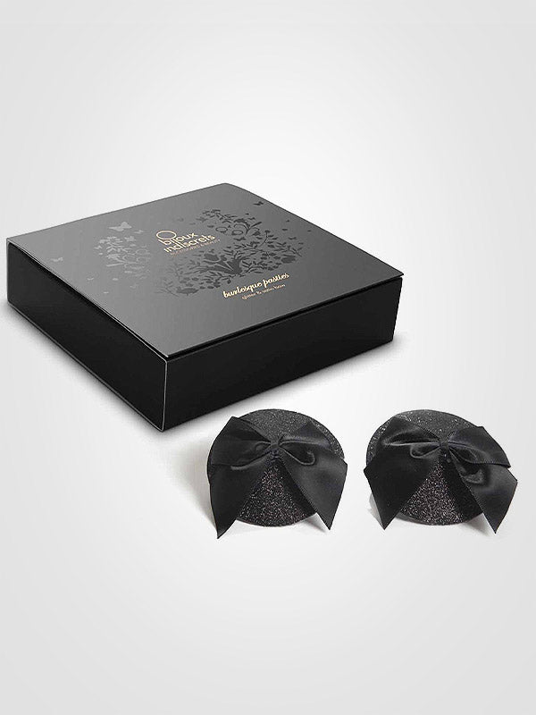 Bijoux Indiscrets spenelių lipdukai "Burlesque Bow Black"