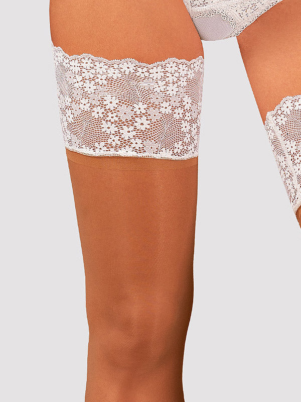 Obsessive prilipinamos kojinės "Heavenlly Nude - White"