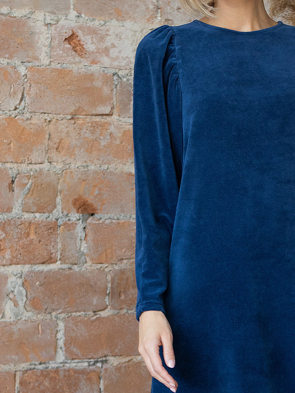 Lega ilga veliūrinė suknelė "Malena Blue"