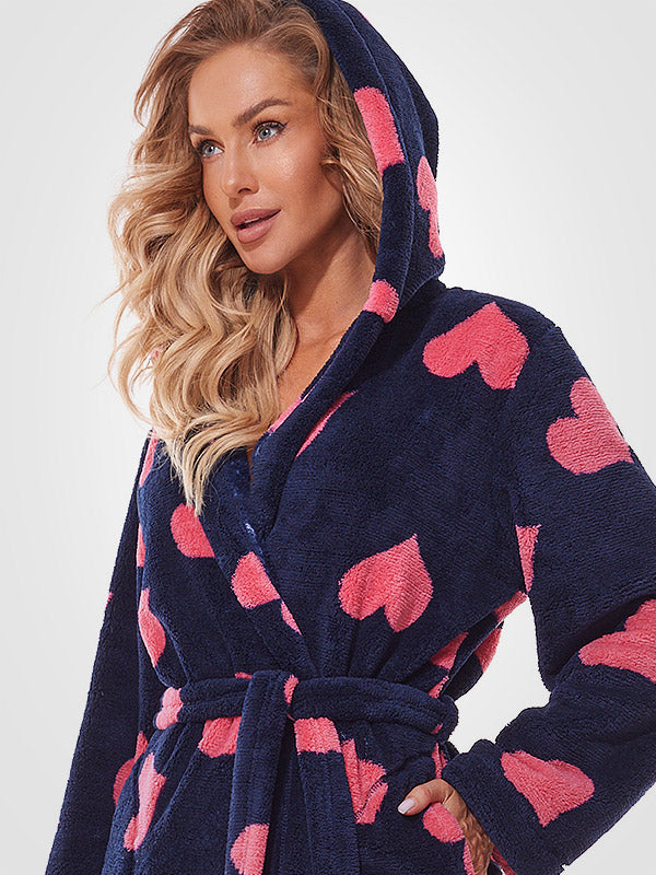 L&L chalatas su gobtuvu "Futura Dark Blue - Pink Heats"