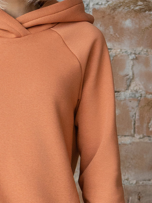 Lega medvilninis džemperis su gobtuvu "Risha Peach"