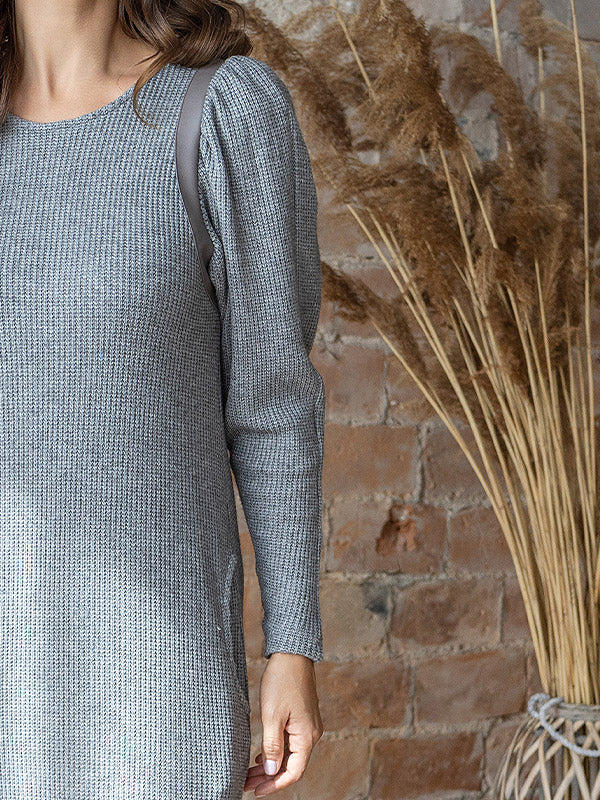 Lega ilga megzta suknelė "Noya Grey"