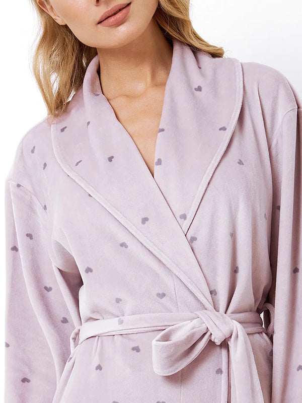 Aruelle ilgas veliūrinis chalatas "Izzie Lilac Velour"