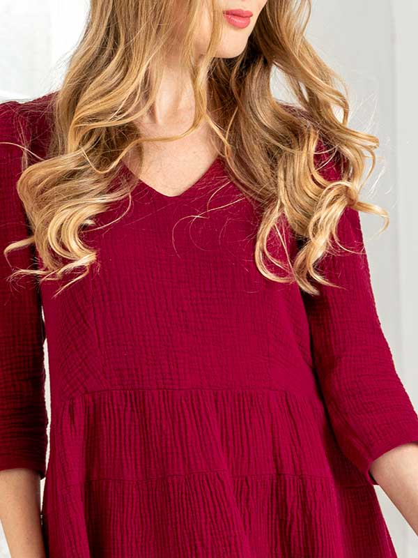 Lega platėjanti muslino suknelė "Santa Purple Red"