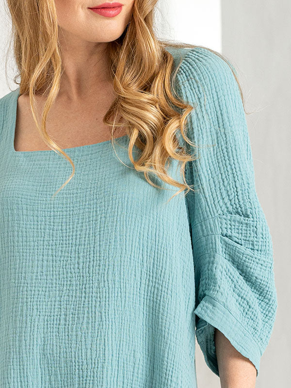 Lega midi muslino suknelė "Reet Mint Blue"