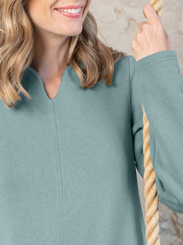 Lega medvilninė suknelė su pūkeliu iš vidaus "Beatriche Dusty Blue"