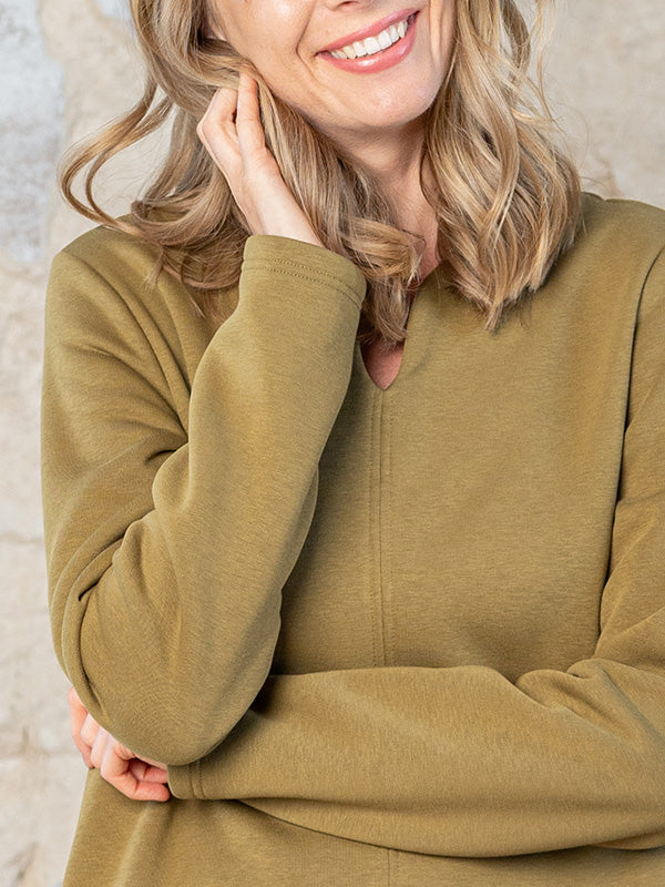 Lega medvilninė suknelė su pūkeliu iš vidaus "Beatriche Khaki"